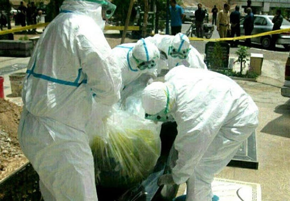 دفن بیماران مبتلا به کرونا